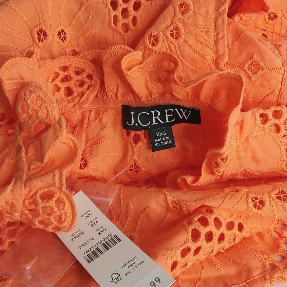 J.CREW 'FLEUR' 2 PIECE EYELET  RUFFLE TOP & CAMI SET NEW - Picture 5 of 16